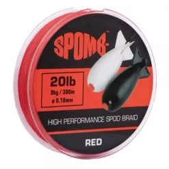 Spomb Braided Spod Line Red 300m 0.18mm - 9kg/20lb