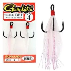 Gamakatsu Treble 13FT White & Red 2st.