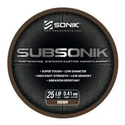 Sonik Subsonik Monofilament Brown 1200M -Gamakatsu Winkel 2308308Sonik Subsonik Monofilament Brown 1200M 1 1