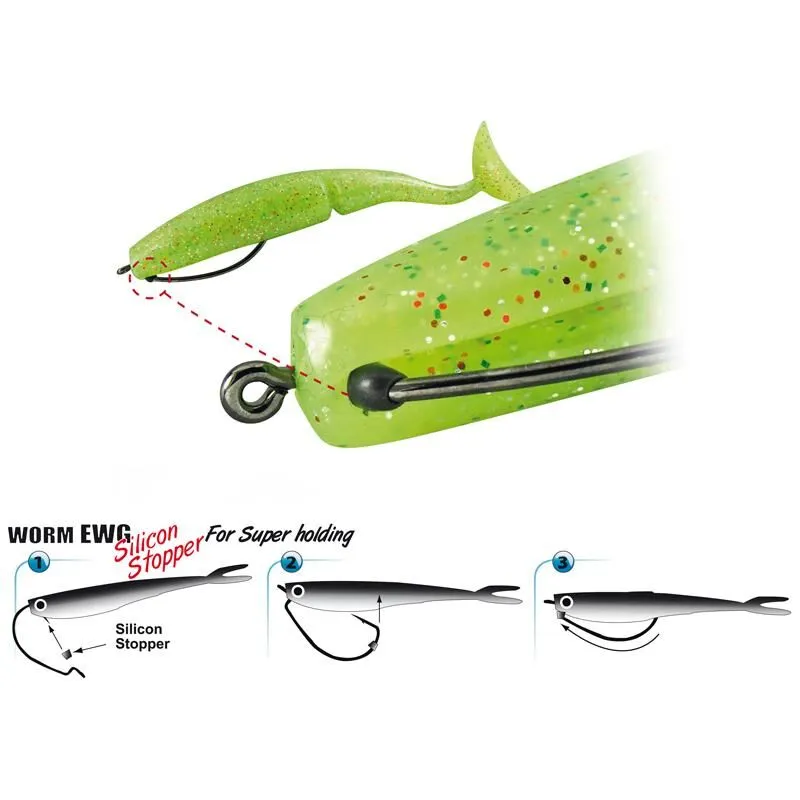 Gamakatsu Worm Offset EWG With Stopper 4 Gamakatsu Worm Offset EWG With Stopper - Afbeelding 2