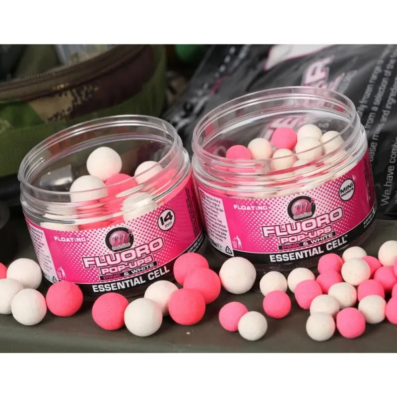 Mainline Fluoro Pop-Ups Pink & White 14mm 4 Mainline Fluoro Pop-Ups Pink & White 14mm - Afbeelding 2